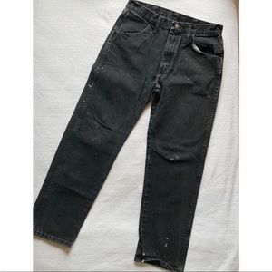 Rustler Mens Black Denim Painted Straight Leg 32 x 30 Y2K
